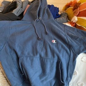 Champion reverse weave blue hoodie